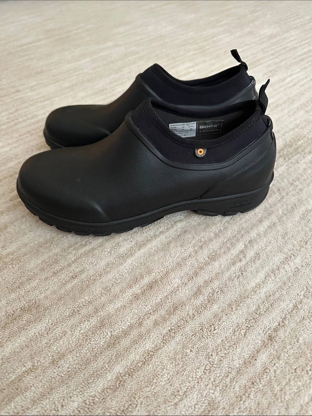 Like New: BOGS Men's Sauvie Slip On Boot Waterproof Black Size 9